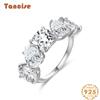 Tancise Classic 925 Sterling Silver  Zircon Ring Ladies Jewelry Wedding Promise Party Gift