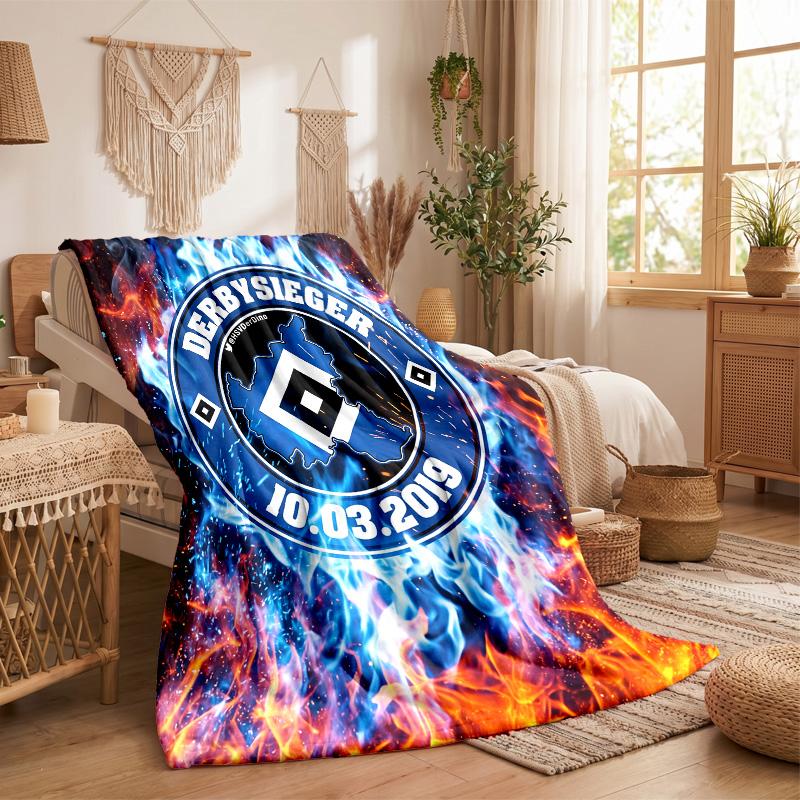 Hamburger SV Football Print Flannel Blanket Soft Warm Sofa Bed Throw Blanket For Home Office Bedroom