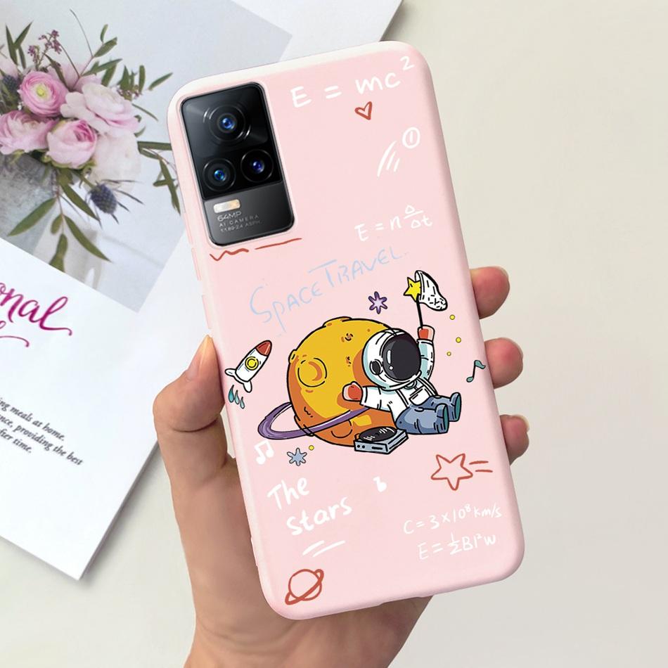 Чехол для Vivo V21e Чехол Vivo V21E 4G V 21E V2061 Милый Мультяшный Конфетный Цвет Мягкий Силиконовый ТПУ Задняя Крышка Телефона