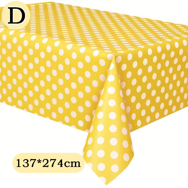 Disposable Waterproof Plastic Tablecloth Birthday Party Wedding Tablecloth Dot Eco-Friendly Tableware Rectangular Table Cover
