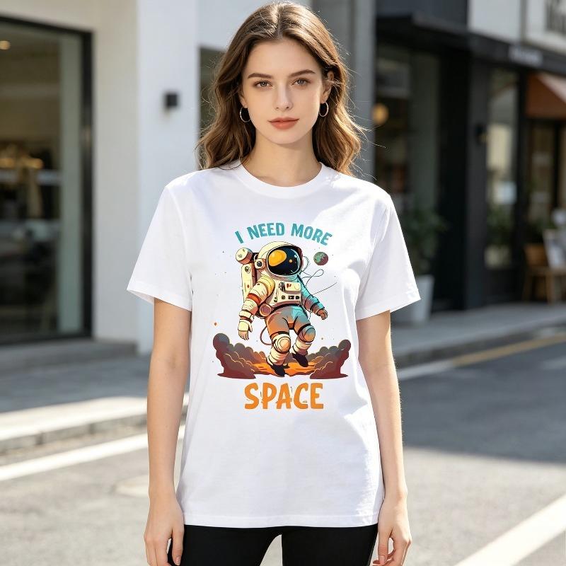 Cool SpaceUnisex Design Tshirt Unisex Casual Daily Wear Short Sleeve Graphic Tee I Need More Space Graphic Fashion Hip Hop Style