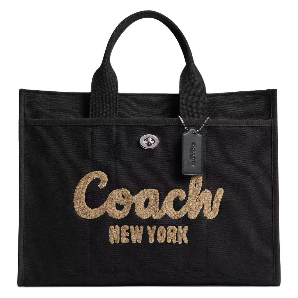 Coach 42 Застежка-молния Съемный плечевой ремень Тканевая сумка-тоут Сумка для покупок Сумка-тоут Большая женская сумка-тоут Черный CY847-LHBLK