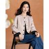 Ke Bei Er Women's New Chinese Style Jacquard Reversible PU Jacket