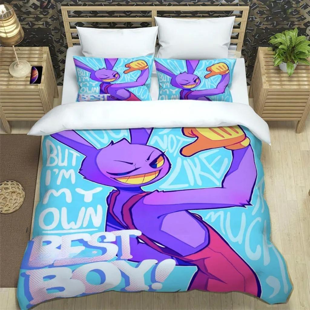 Anime The Amazing Digital Circus Duvet Cover Set 3D Print Digital Circus Bedding Sets For Boys Girls Twin Queen King Size