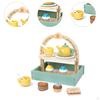 Afternoon Tea Party Tableware Color Matching Kitchen Play Set Wooden Food Toy for