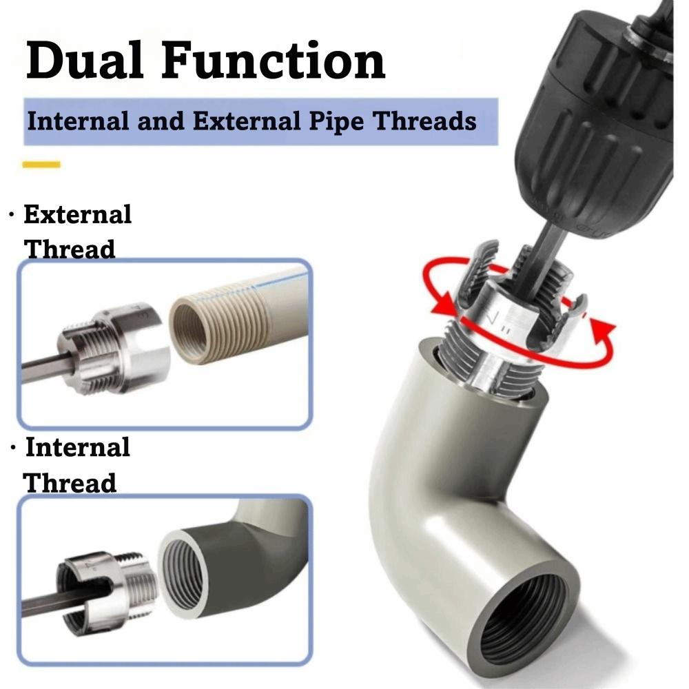 1 Inch Pipe Threader Multi-Use Pipe Tapping Tool Adjustable PVC PPR Threading Tap Plumbing Work