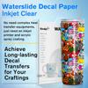 Koala Waterslide Decal Paper INKJET CLEAR, 20 Sheets 8.5x11 Inch Water Slide Transfer Paper Transparent Printable Waterslide Paper for DIY Tumbler,