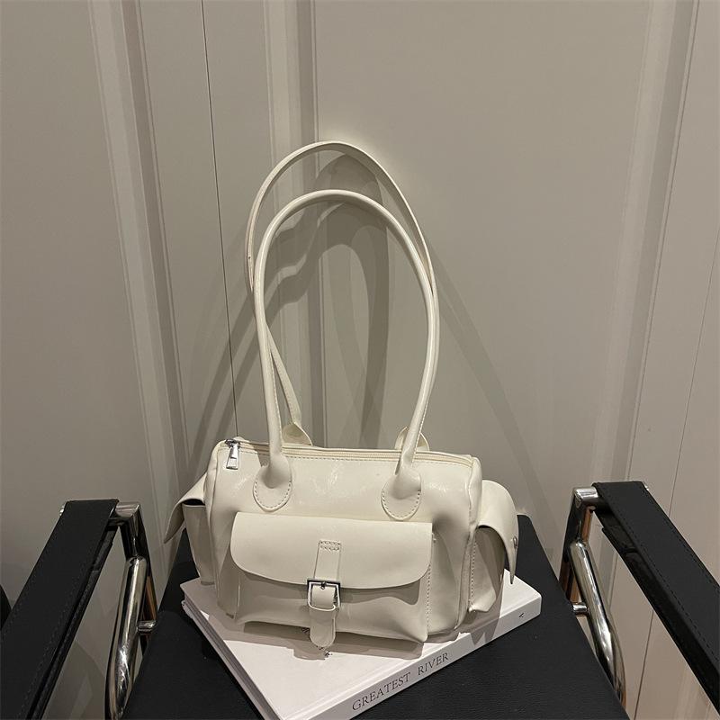 Handbag for Women, Casual, Large Capacity, Bowling Bag with Multiple Pockets, Underarm Style, Boston Single Shoulder Bag