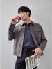 Men's British Style Suede Velvet Jacket, Autumn/Winter, Light Luxury Casual Business, High-End Feel, Windproof Lapel Coach Top