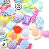 10pcs Diy Phone Case Decor Crafts Miniature Resin Lollipop Candy Dollhouse Food Supply 