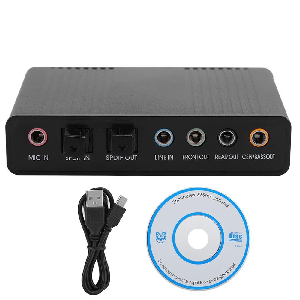 5.1 Channel External Sound Card Plug and Play Optical Audio Sound Card Computer Audio