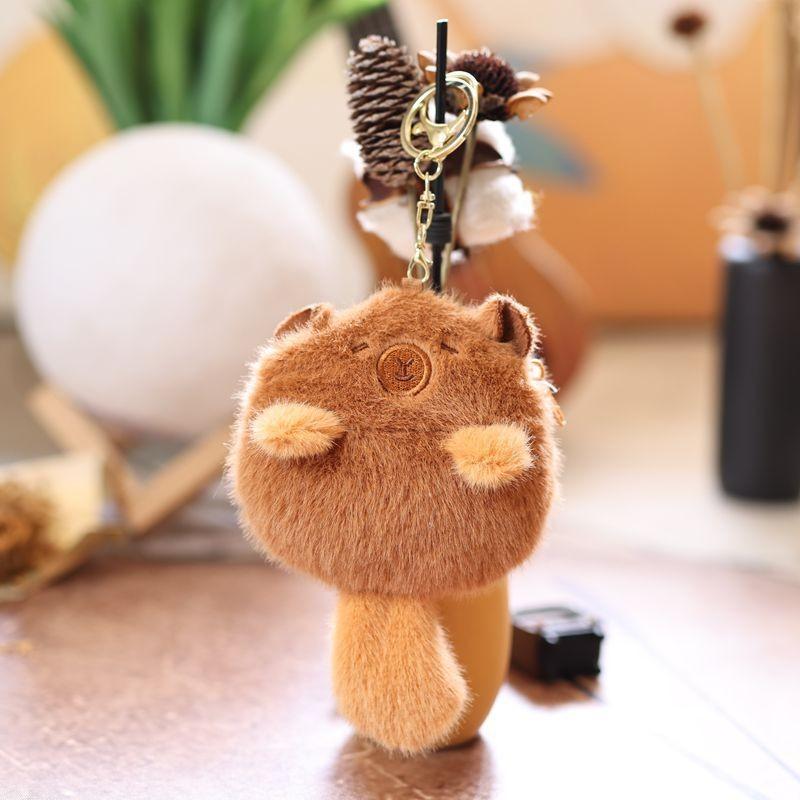 Panda Plush Capybara Keychain Animal Pendant Soft Stuffed Doll Kids Gift Toy