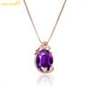 Copper Alloy Purple Zircon Women Pendant Necklace Fashion Gift