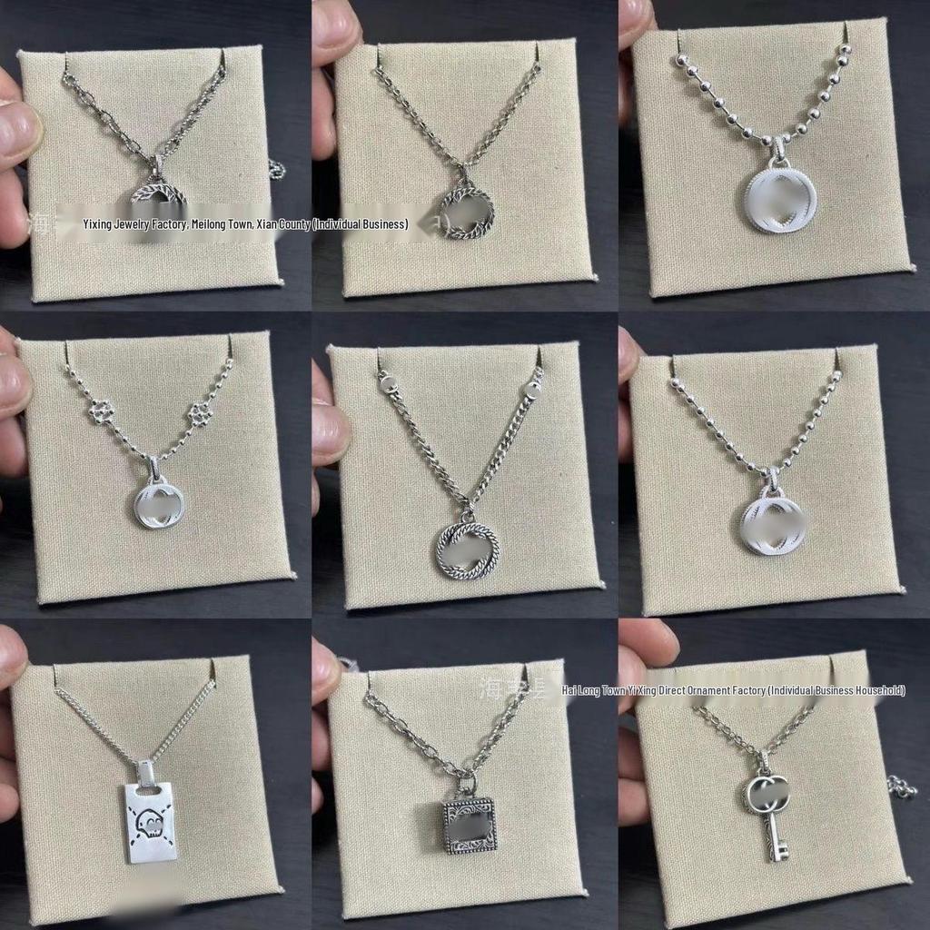 Винтажное ожерелье с двойным символом G, черепом и ключом: Унисекс Большой Размер, Смелая Любовь и Цепочка-свитер с Головой Тигра