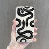 Роскошный Черный Змеиный Чехол для Телефона Силиконовый Мягкий для iphone 17 16 15 14 13 12 11 Pro MAX Plus X Чехол