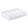 4 Section Drawer Organizer Tray with Removable Partition Stackable Translucent Plastic Divided