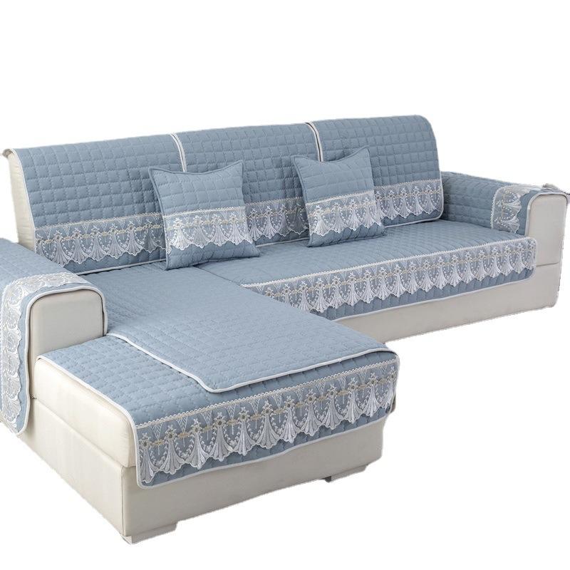 Универсальная на все сезоны полированная ткань кружево подушка для дивана утолщенная нескользящая подушка для сиденья современный простой чехол на диван полотенце полный чехол