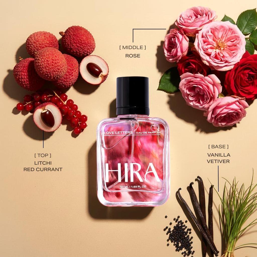 HIRA Love Letters Perfume for Women 50ml | Fruity, Floral & Vanilla Fragrance Eau De Parfum