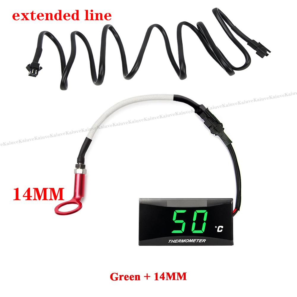 Blue Universal Cylinder Head Temperature Digital Gauge Mini Square Motorcycle Sensor For NMAX125 XMAX250 300