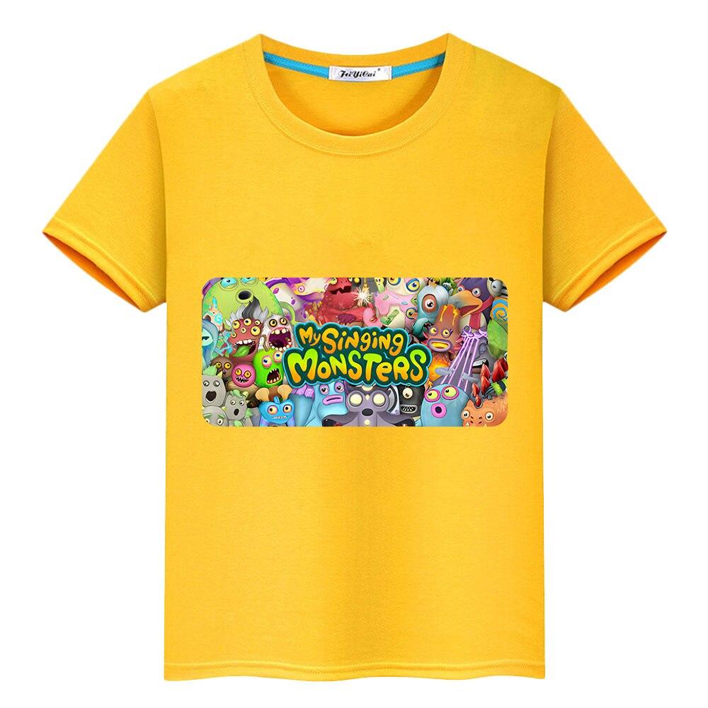 2023 детская футболка с принтом «My Singing Monsters», короткие топы, футболки с аниме y2k, цельная одежда для мальчиков и девочек, летняя детская одежда Kawaii