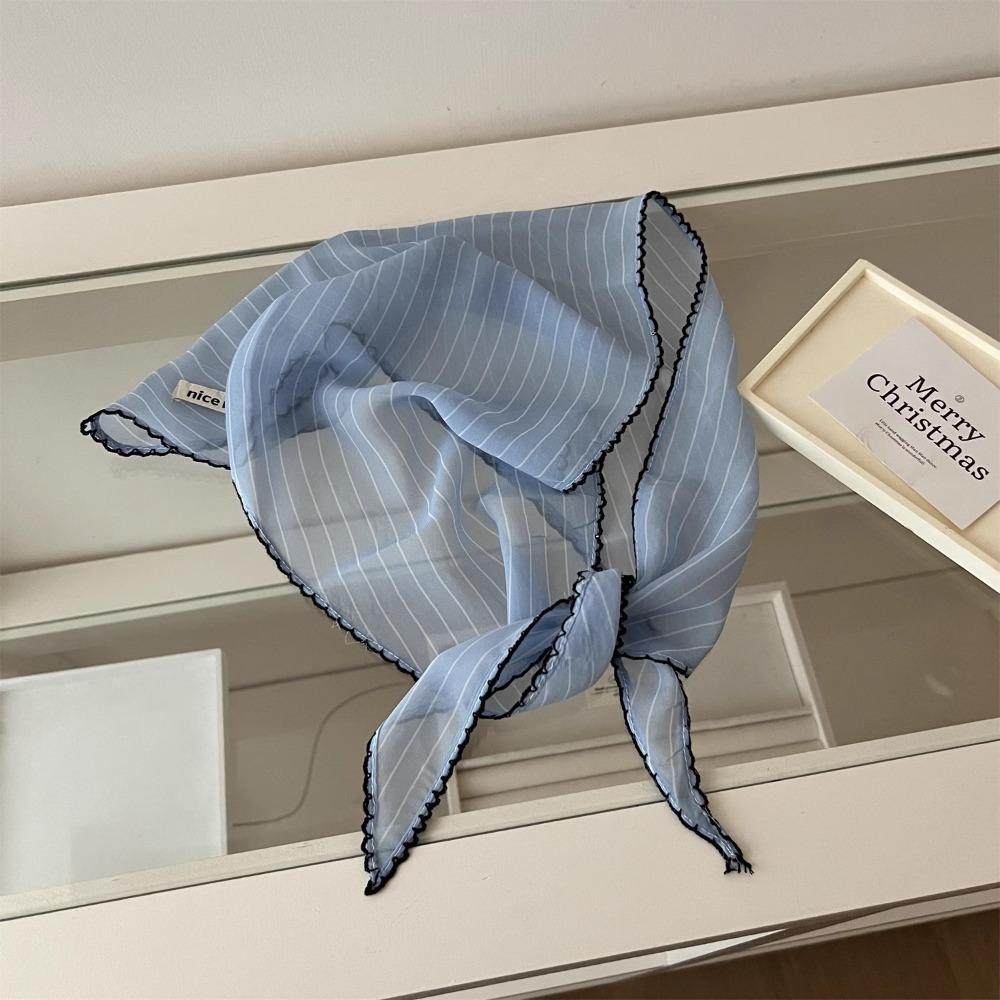 Temperament Sweet Polka Dot Headband Korean Thin Fresh Small Scarf Turban Striped Triangular Hair Band Girls