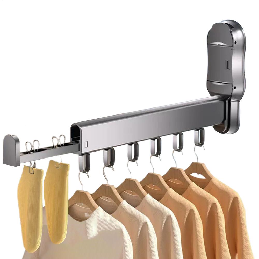 Clothing Drying Rack Wall Mounted Drying Rack For Clothes Retractable Folding Rod Dryer Suction Cup Space Saver Closet Organizer