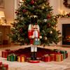 Wooden Nutcracker with Calendar Desktop Ornament Table Centerpiece Christmas Party Decoration for