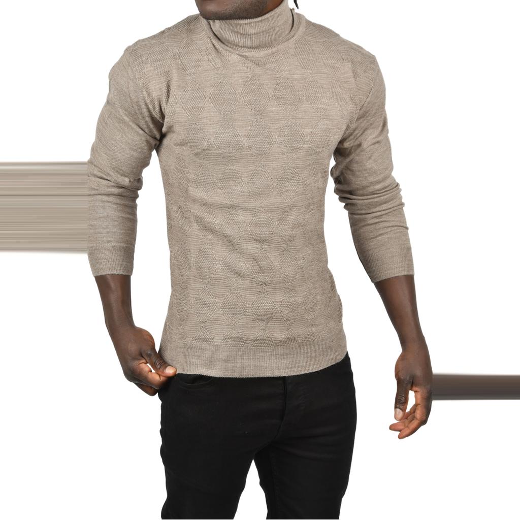 DeepSEA Slim Fit Diamond Patterned Full Turtleneck Knitwear Водолазка свитер 2505507