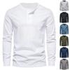 Мужская рубашка Henry с длинным рукавом, мужская облегающая футболка с круглым вырезом и длинным рукавом