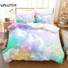 Комплект постельного белья «Облака» с радужными облаками, комплект постельного белья для женщин, кавайный эстетический стиль, размер «king size», 2/3 шт., полиэстер, пододеяльник