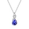 FANCIME Diamond Necklace for Women In 14K White Gold with Tanzanite December Diamond Pendant and Silver Perfect for and Gift Wrapping Droplet,