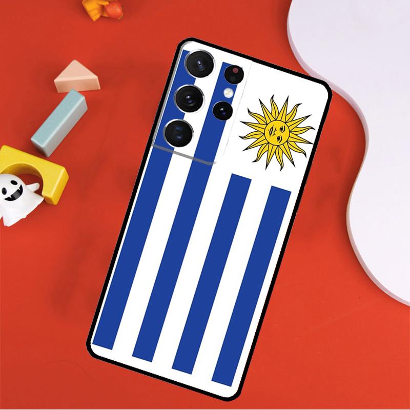 Uruguay Flag Phone Case For Samsung Galaxy S25 Ultra S9 S10 S20 FE S21 S22 S23 S24 Plus S24 Ultra Cover