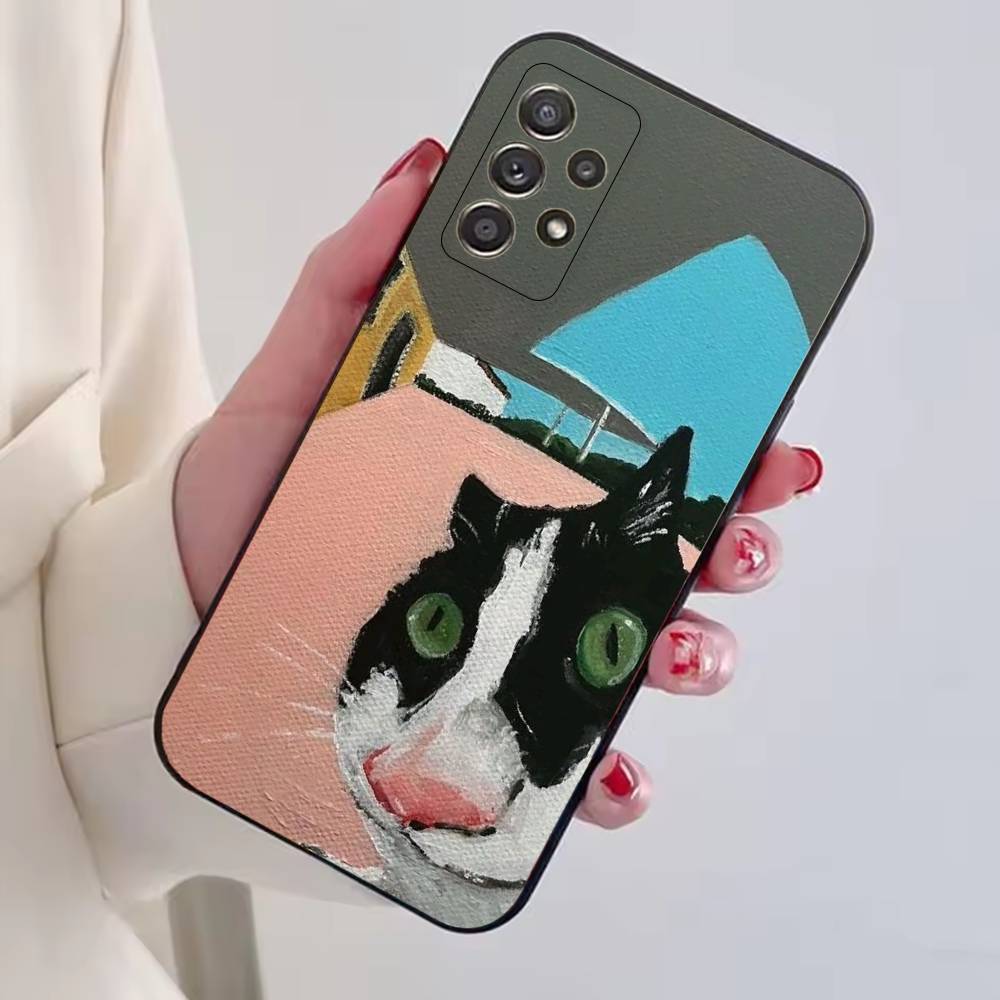 Кошачьи мемы F-Смешной милый чехол для телефона для Samsung S25, S24, S21, S22, S23, S30, Ultra, S20, Plus, Fe, Мягкий силиконовый черный чехол