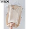 White Camisole Vests for Women Spring Autumn Suits Base Bottoming Shirts Backless Sleeveless Ice Silk Knitted Tops