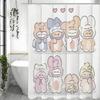Милая мультяшная шторка для душа с кроликом, Декоративная шторка для душа для ванной, Водонепроницаемая шторка для душа с крючками