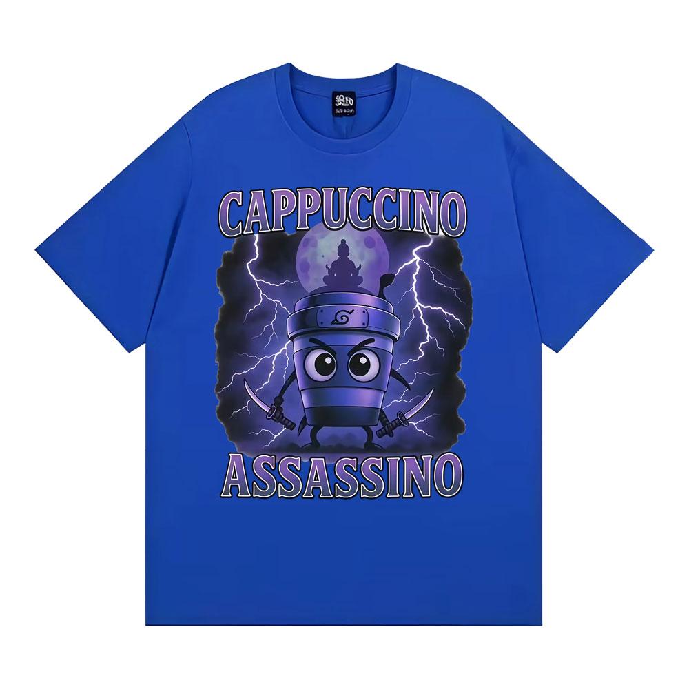 Капучино Убийца Смешные Итальянские Мем Футболки Унисекс Мода Юмор Оверсайз Футболка Мужская Комфорт 100% Хлопок Футболка