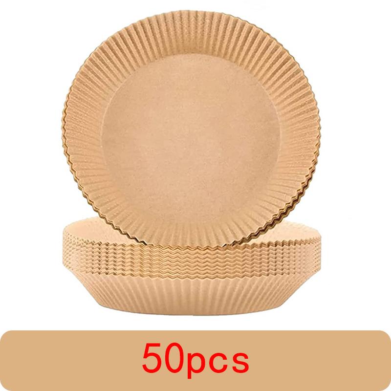 50 шт. одноразовые бумажные подкладки для фритюрницы с антипригарным покрытием круглые бумажные коврики для выпечки кухонные принадлежности для фритюрницы аксессуары для выпечки