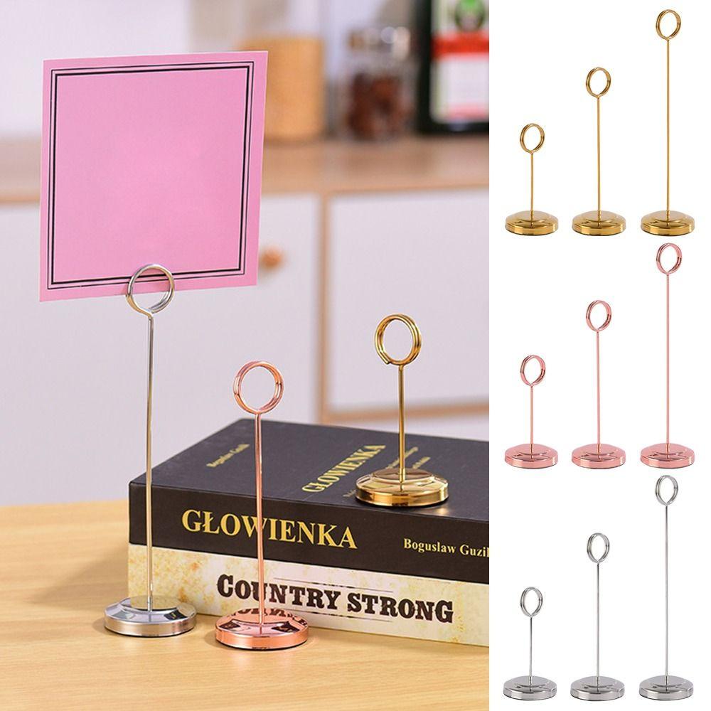 Stainless Steel Table Number Holder Round Card Holder New Paper Stand