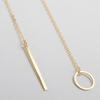 Women's Elegant Tone Circle Bar Lariat Pendant Chain Y Shaped Necklace