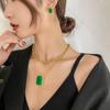Jewelry Wind Line Cold Wind Stacked Chain Simulation Emerald Set