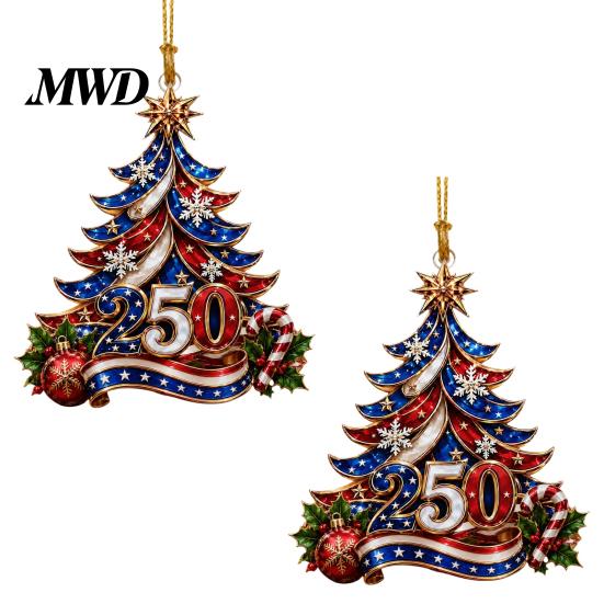 Office Holiday Ornament Christmas Acrylic Hanging Ornament, Glowing Tree Decor for Window Seasonal Wall, Festive Party Decoration, Indoor Outdoor Gift