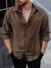 Trendy Men's Long-Sleeve Shirt, Abstract Line Print, Versatile Casual Wear