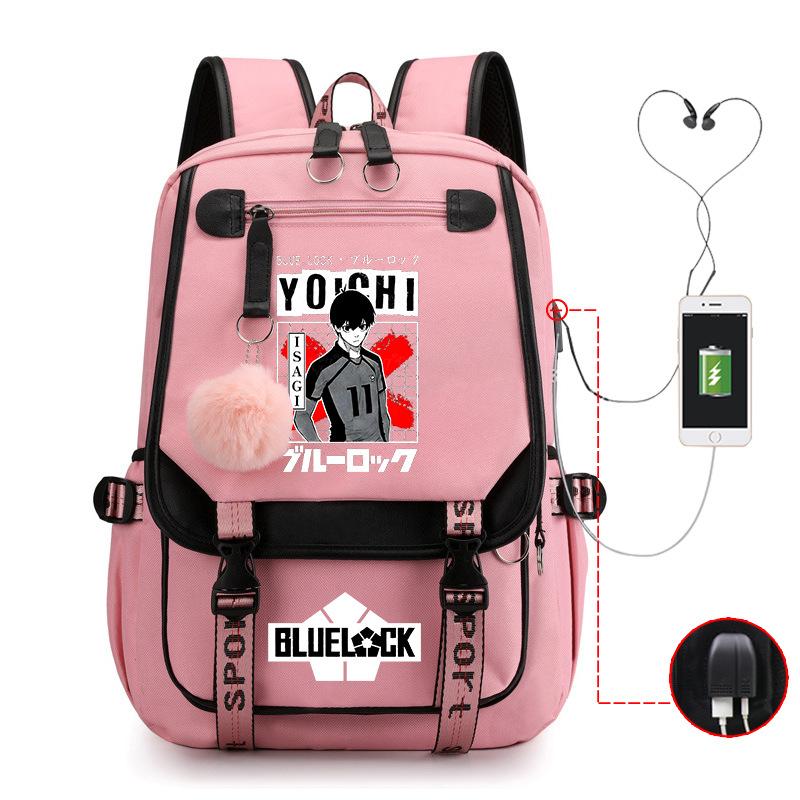 Blue Prison Anime School Bag College Wind Large Capacity Middle School Student Usb Backpack