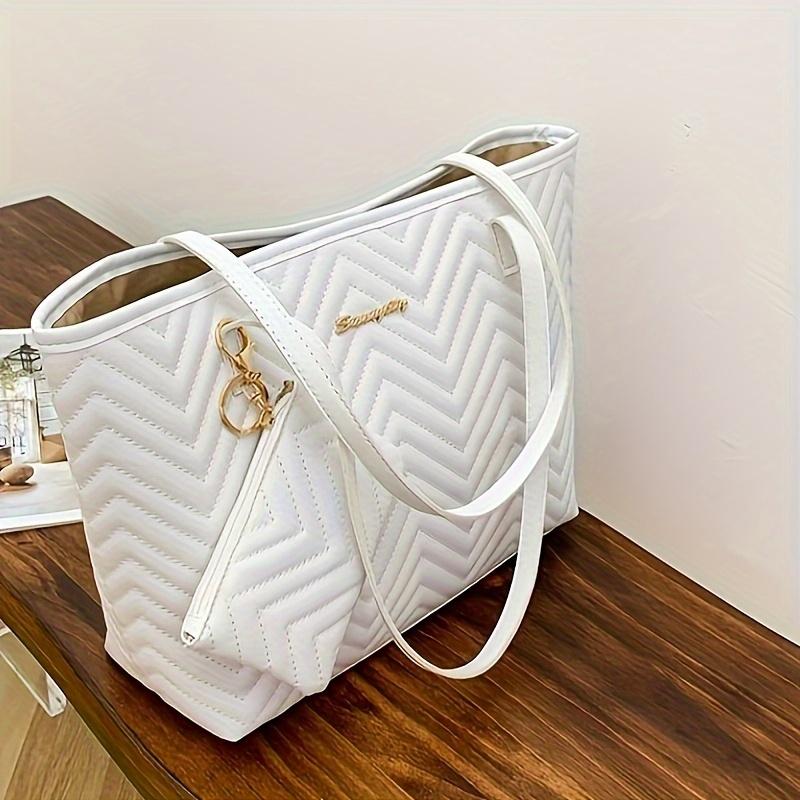 Модная стеганая большая сумка - женская сумка через плечо и кошелек большой вместимости