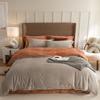 Solid Color Thickened Milk Fleece Four-Piece Set Double-Sided Fleece Coral Fleece Quilt Cover Flannel Bed Sheet Three-Piece Set