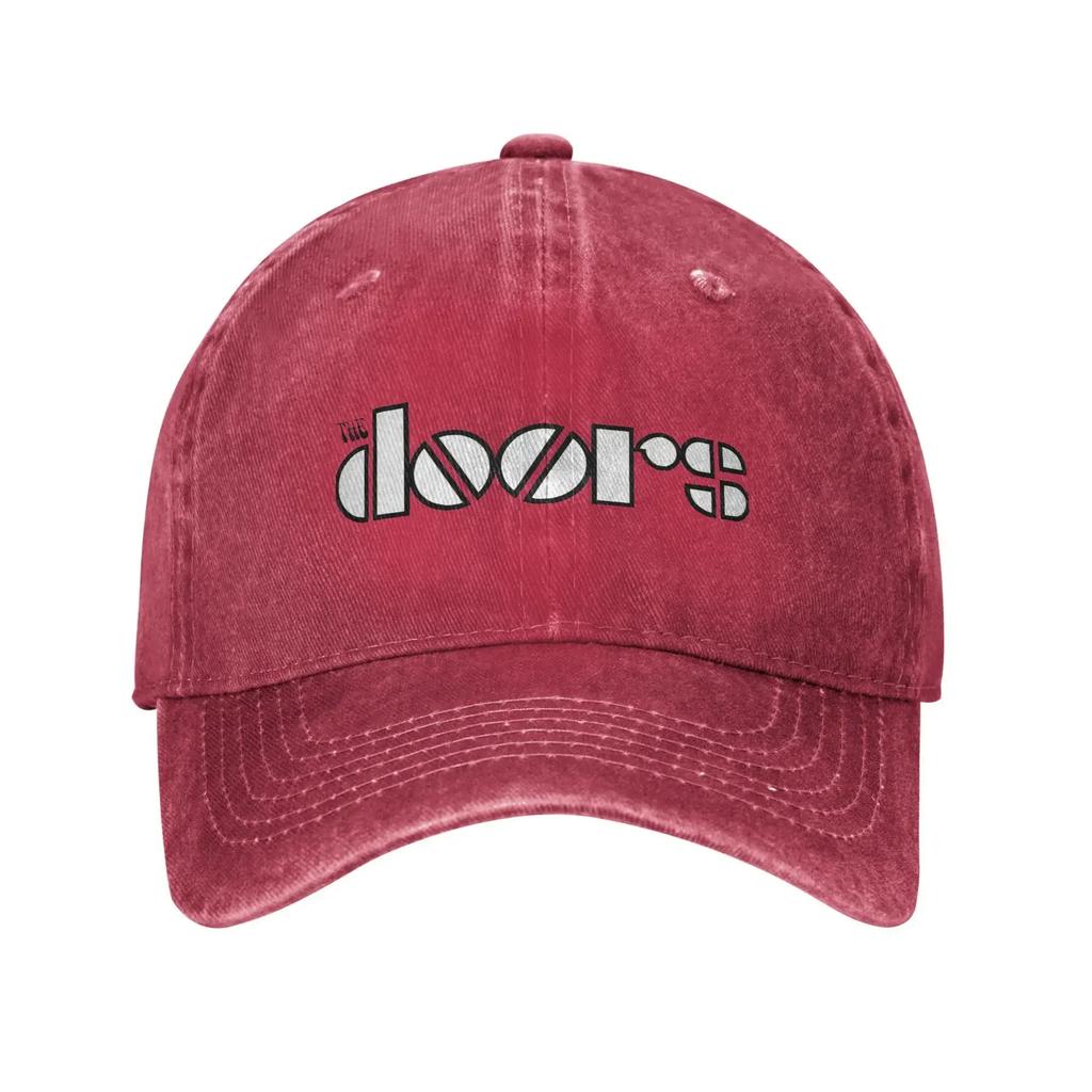 The Doors Band Logo Unisex Baseball Caps Jim Morrisons Distressed Washed Hats Cap Classic Adjustable Fit Snapback Hat
