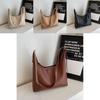 Chic Minimalist Shoulder Tote Bag For Women In Black Beige Khaki And Coffee