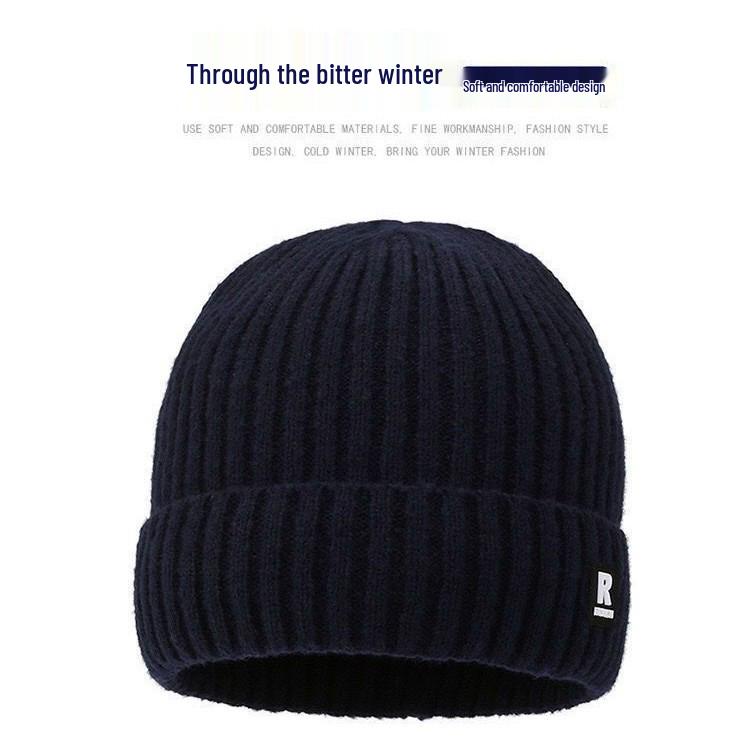 Мужская очень толстая вязаная шапка с флисовой подкладкой для больших голов – защита ушей для холодной погоды и катания на лыжах на открытом воздухе