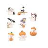 8PCS Halloween Miniature Figurines Cartoon Cute Devil Ghost Pumpkin Micro Ornaments Kit Festival Party Home Decoration Crafts