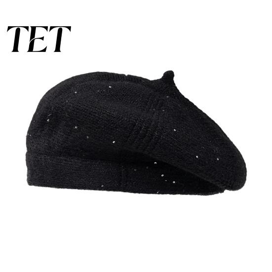 Stylish French Style Beret Knitted Hat for Women, Winter Warm Painter Cap, Fleece Fashionable Solid Color Lined, Cozy Artist Cold Weather Weekend